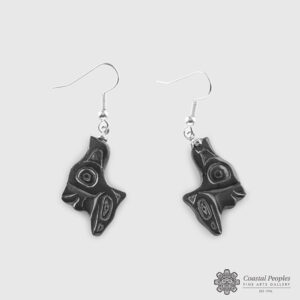 Stone Raven Earrings by Northwest Coast Native Artist Gryn White