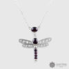 Silver Dragonfly Necklace with Garnets by Northwest Coast Native Artist Chris Cook