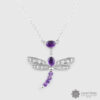 Silver Dragonfly Necklace with Amethyst by Northwest Coast Native Artist Chris Cook