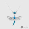 Silver Dragonfly Necklace with Turquoise by Northwest Coast Native Artist Chris Cook