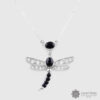 Silver Dragonfly Necklace with Garnets by Northwest Coast Native Artist Chris Cook