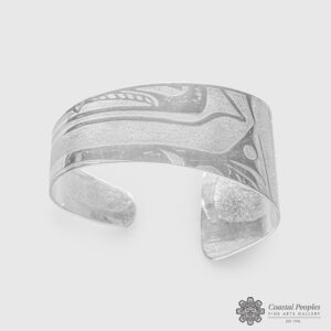 SIlver Impressed Bracelet by Northwest Coast Native Artist Gwaai Edenshaw