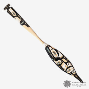 Wood and Shell Raven Paddle by Northwest Coast Native Artist Moy Sutherland