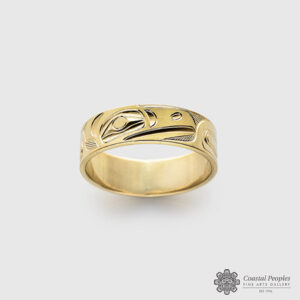 Yellow Gold Raven Ring by Northwest Coast Native Artist Landon Gunn