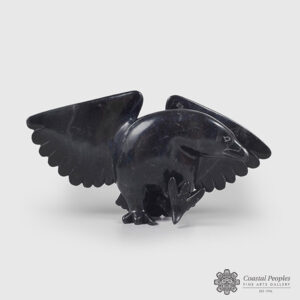 Stone Raven by Inuit Artist Kiliktee Kiliktee