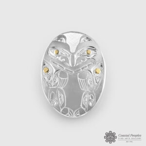 Engrave Sterling Silver, 14K Yellow Gold Inlay by Pacific Northwest Coast Native Artist Andrew Williams