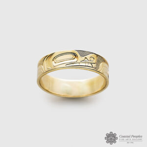 Yellow Gold Bear Ring by Northwest Coast Native Artist Landon Gunn