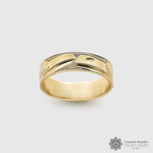 Yellow Gold Ravens Ring by Northwest Coast Native Artist Landon Gunn