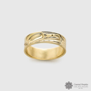 Yellow Gold Wolf Ring by Northwest Coast Native Artist Landon Gunn