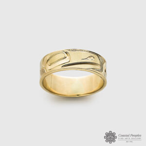 Yellow Gold Raven Ring by Northwest Coast Native Artist Landon Gunn