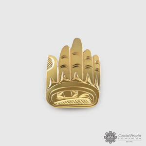 Gold Welcome Hand Pendant by Northwest Coast Native Artist Corrine Hunt