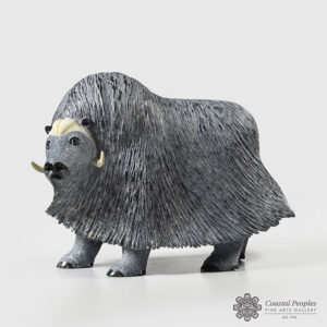 Carved Serpentine Muskox by Inuk Artist Lucassie Ikkidluak