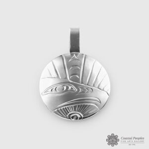 Engraved Sterling silver pendant by Pacific Northwest Coast Native Artist Jody Sparrow