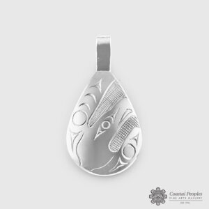 Silver Eagle in Flight Pendant by Northwest Coast Native Artist Jody Sparrow