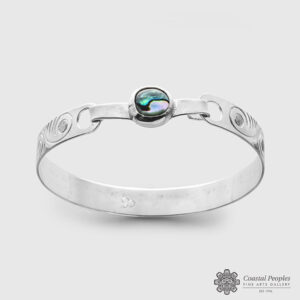 Silver and Abalone Moon & Winter Bracelet by Northwest Coast Native Artist Jody Sparrow