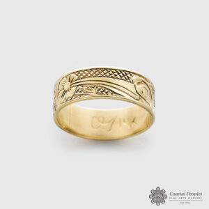 Gold Hummingbird Ring by Northwest Coast Native Artist Carmen Goertzen