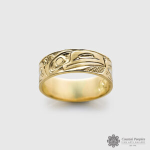 Gold Raven Ring by Northwest Coast Native Artist Carmen Goertzen