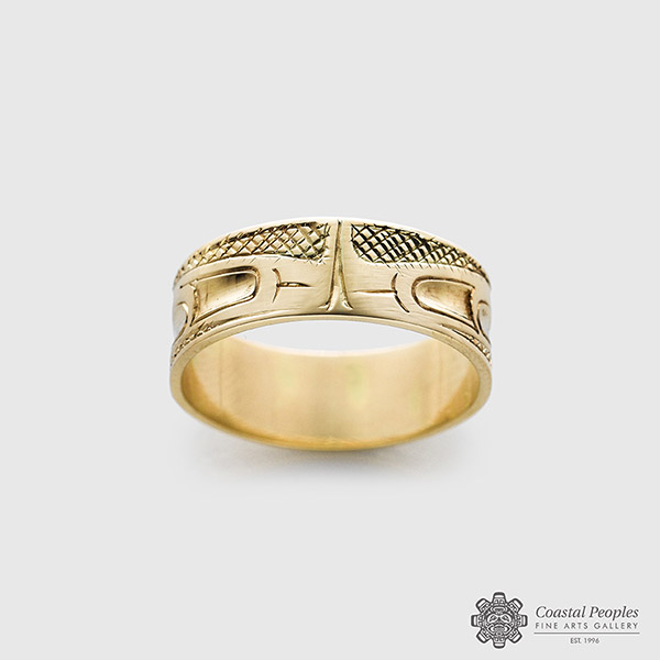 Gold Raven Ring by Northwest Coast Native Artist Carmen Goertzen