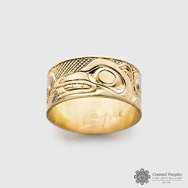 Gold Wolf Ring by Northwest Coast Native Artist Carmen Goertzen
