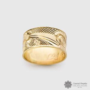 Gold Hummingbird Ring by Northwest Coast Native Artist Carmen Goertzen