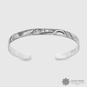 Silver Raven Bracelet by Northwest Coast Native Artist Lloyd Wadhams Jr