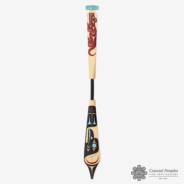 Red Cedar wood and Acrylic Paint Magic is Near Paddle by Native Artist Margaret August