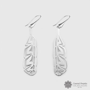 Silver Eagle Feather Earrings by Northwest Coast Native Artist Gina Mae Schubert