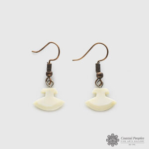 Carved Marine Ivory Ulu Earrings by Inuk Artist Rex Goose (Kangoak)