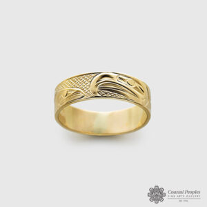 Yellow gold Salmon and Eagle Ring by Native artist Corrine Hunt