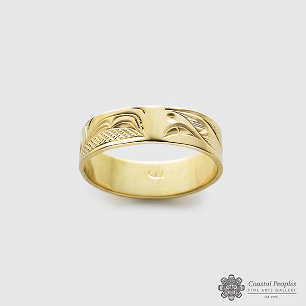 Yellow gold Eagle Ring by Native artist Corrine Hunt