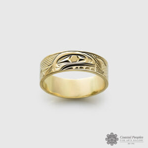 Yellow gold Killerwhale Ring by Native artist Corrine Hunt