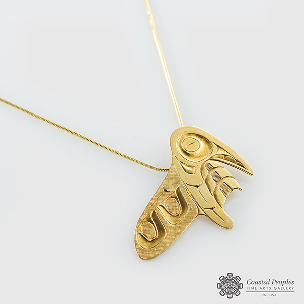 Gold Mosquito Pendant by Northwest Coast Native Artist Philip Janze