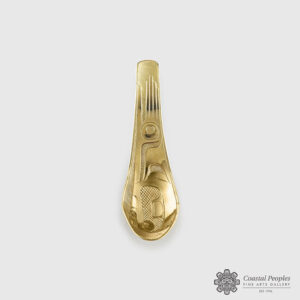 Gold Human Transformation Spoon Pendant by Northwest Coast Native Artist Philip Janze