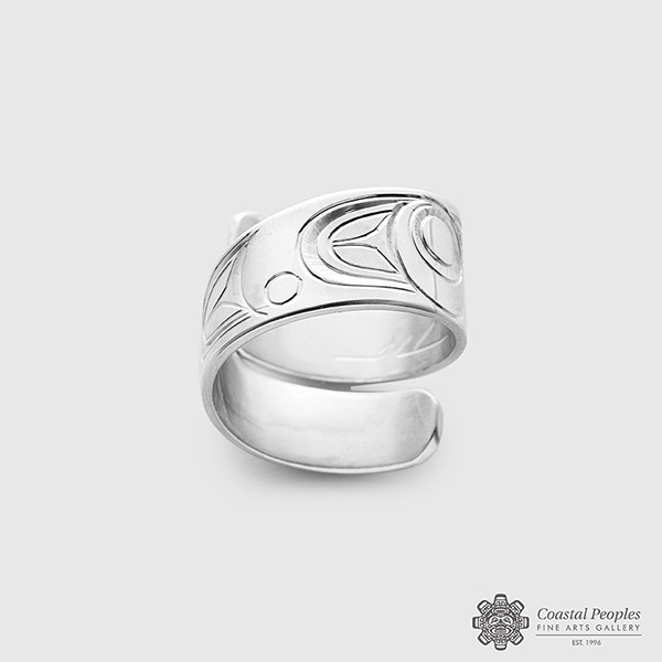 Silver Killerwhale Wrap Ring by Northwest Coast Native Artist Don Lancaster