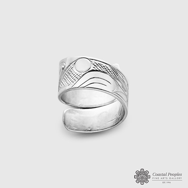 Engraved Sterling Silver Thunderbird Wrap Ring by Northwest Coast Native Artist Don Lancaster
