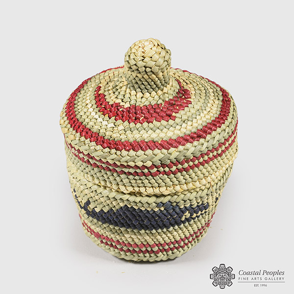 Hand Woven Grass Killerwhale & Canoe Basket by Northwest Coast Native Artist Dorothy Shephard