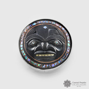 Catlinite, Abalone shell Full Moon Pendant by Northwest Coast Native Artist Andrew Williams