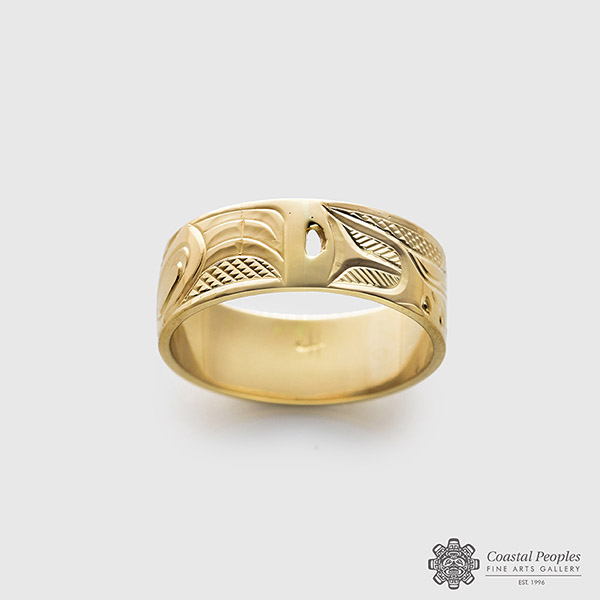 Gold Eagle & Salmon Ring by Northwest Coast Native Artist Corrine Hunt