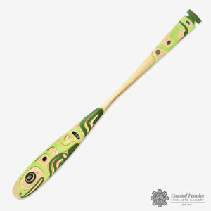 Wood and Shell Frog Paddle by Northwest Coast Native Artist Douglas David