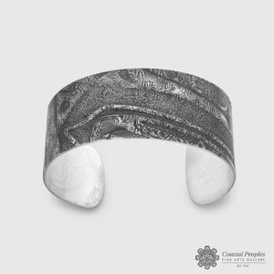 Sterling Silver Impressed Bracelet by Northwest Coast Native Artist Gwaai Edenshaw