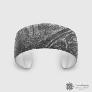 Sterling Silver Impressed Domed Bracelet by Northwest Coast Native Artist Gwaai Edenshaw