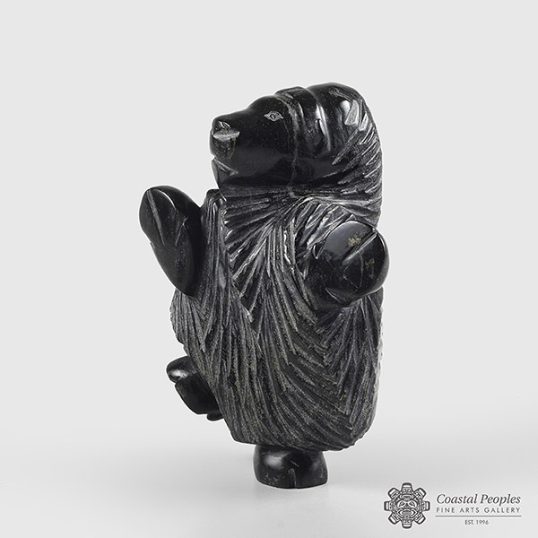 Serpentine Dancing Muskox Sculpture by Inuit Artist Pitsiulak Qimirpik