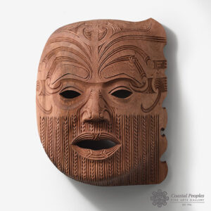 Red Cedar Wood Fire Mask by Maori Native Artist Troy Rata