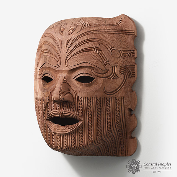 Red Cedar Wood Fire Mask by Maori Native Artist Troy Rata