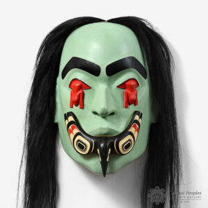 Yellow Cedar Wood Shaman Mask by Northwest Coast Native Artist Raymond Shaw