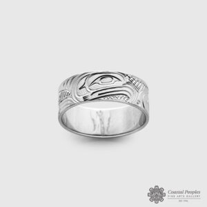 Engraved Sterling Silver Thunderbird Ring by Pacific Northwest Coast Native Artist Lloyd Wadhams Jr.