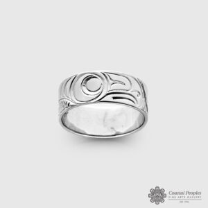 14K White Gold Thunderbird Ring by Northwest Coast Native Artist Lloyd Wadhams Jr.