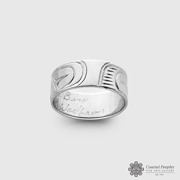 14k White Gold Thunderbird Ring by Pacific Northwest Coast Native Artist Lloyd Wadhams Jr.