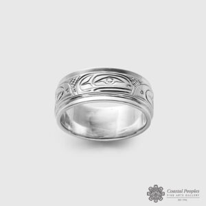 Silver orca ring by Northwest Coast Native artist Lloyd Wadhams Jr.