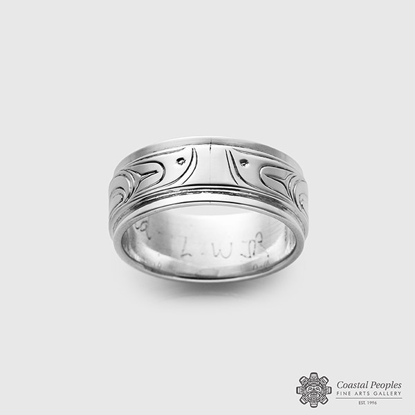 Silver orca ring by Northwest Coast Native artist Lloyd Wadhams Jr.